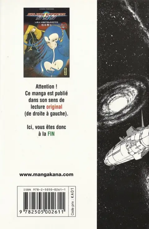 Verso de l'album Galaxy express 999 21