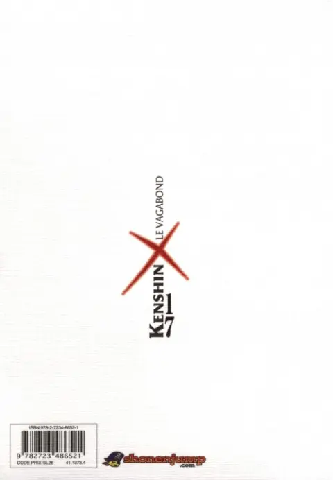 Verso de l'album Kenshin le Vagabond Perfect Edition Tome 17