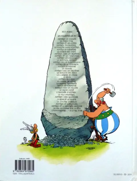 Verso de l'album Astérix Tome 30 La galère d'Obélix