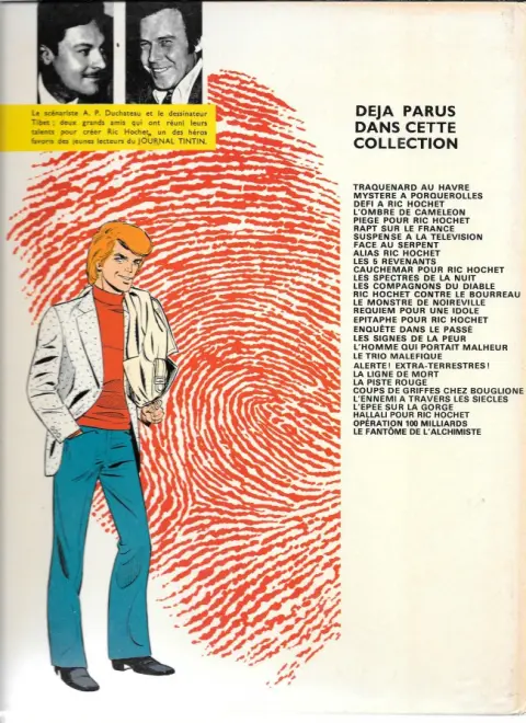 Verso de l'album Ric Hochet Tome 20 L'homme qui portait malheur