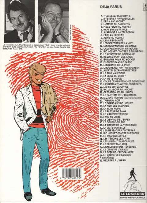 Verso de l'album Ric Hochet Tome 48 Le secret d'Agatha