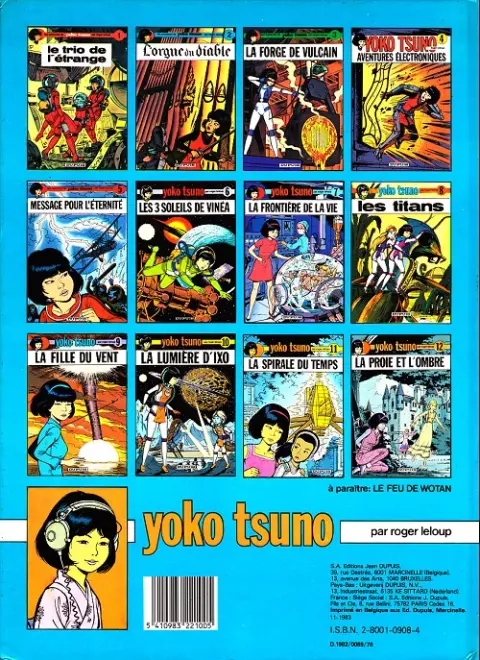 Verso de l'album Yoko Tsuno Tome 12 La proie et l'ombre