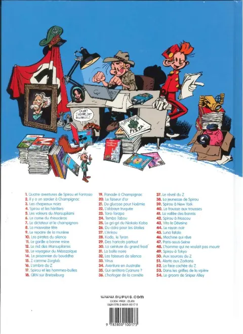 Verso de l'album Spirou et Fantasio Tome 15 Z comme Zorglub