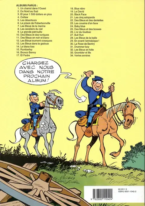 Verso de l'album Les Tuniques Bleues Tome 21 Les cinq salopards