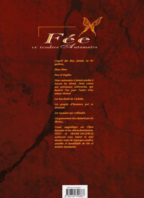Verso de l'album Fée et tendres automates Tome 3 Wolfgang Miyaké