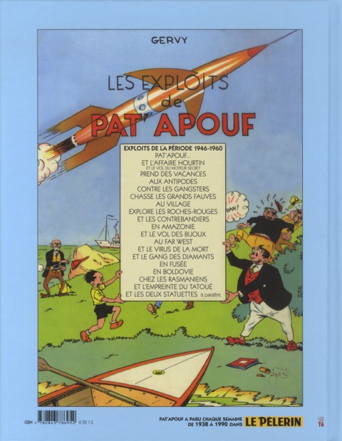 Verso de l'album Pat'Apouf Editions du Triomphe Tome 21 Pat'Apouf et l'empreinte du Tatoué
