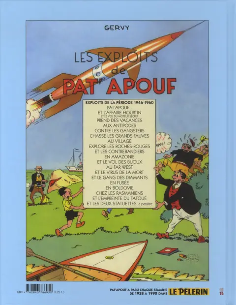 Verso de l'album Editions du Triomphe Tome 16 Pat'Apouf et l'empreinte du Tatoué
