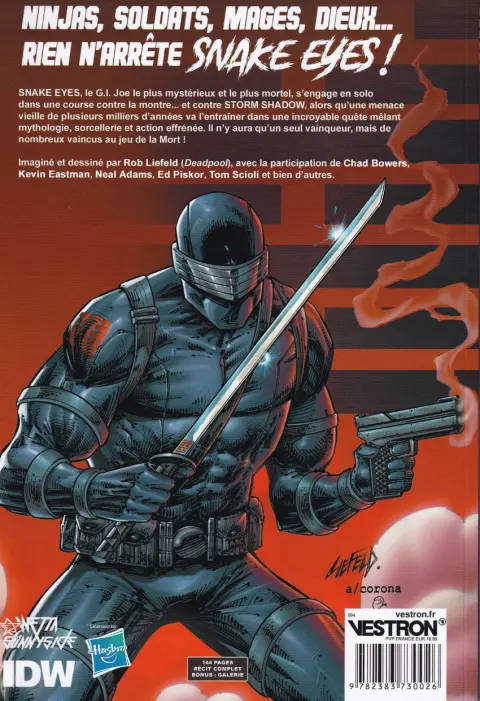Verso de l'album G.I. Joe : Snake Eyes 1 Deadgame