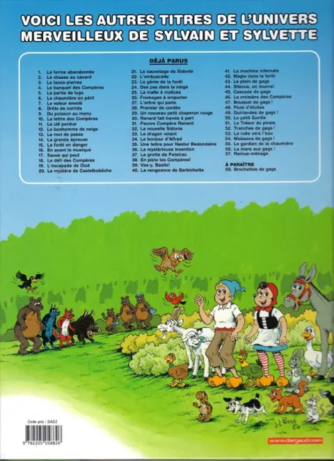 Verso de l'album Sylvain et Sylvette Tome 26 Fromages à emporter