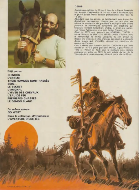 Verso de l'album Buddy Longway Tome 8 L'eau de feu