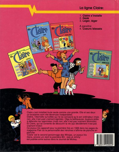 Verso de l'album Claire Tome 3 Léger, léger