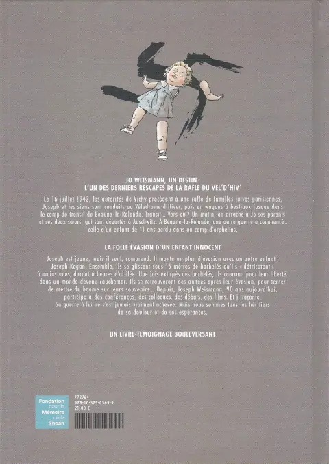 Verso de l'album Après la rafle Une histoire vraie