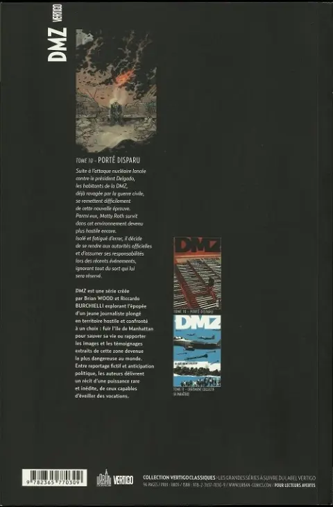 Verso de l'album DMZ Tome 10 Porté disparu