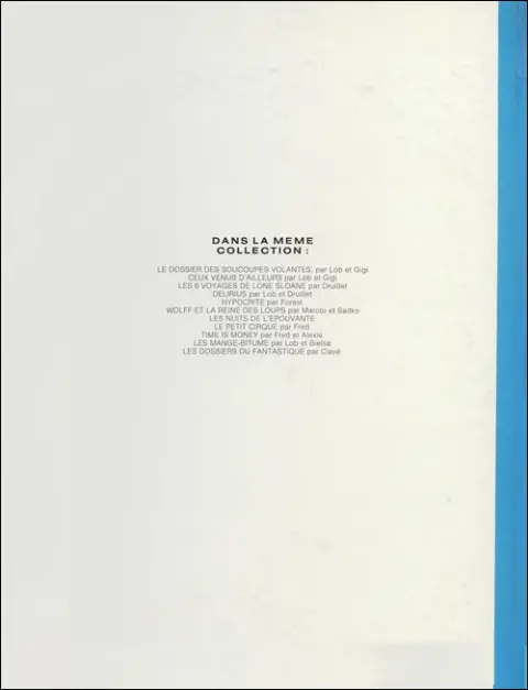 Verso de l'album Les Dossiers du fantastique