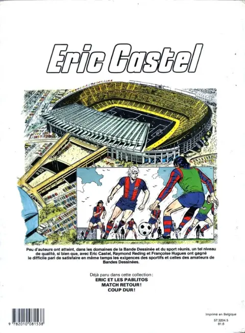 Verso de l'album Eric Castel Tome 4 Droit au but !
