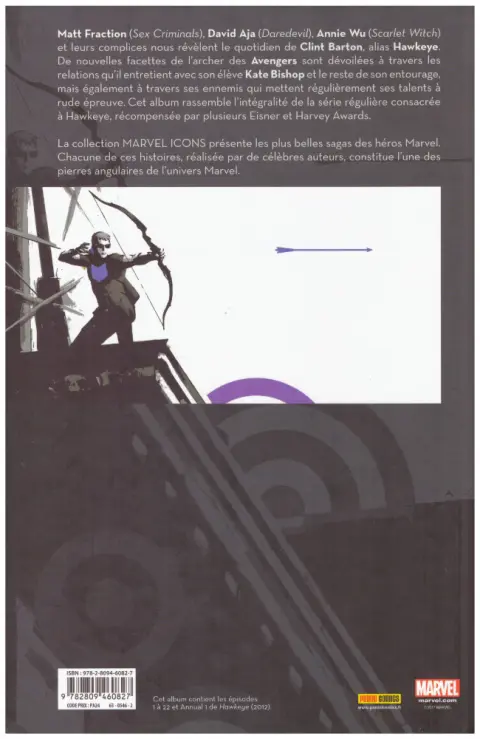 Verso de l'album Hawkeye