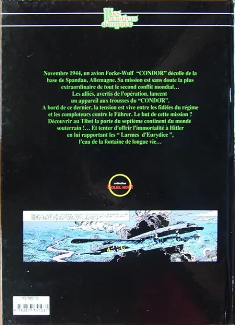 Verso de l'album Les Héritiers d'Orphée Tome 1 Le vol du condor