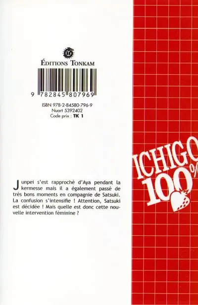 Verso de l'album Ichigo 100% 5 Souvenirs d'Enfance