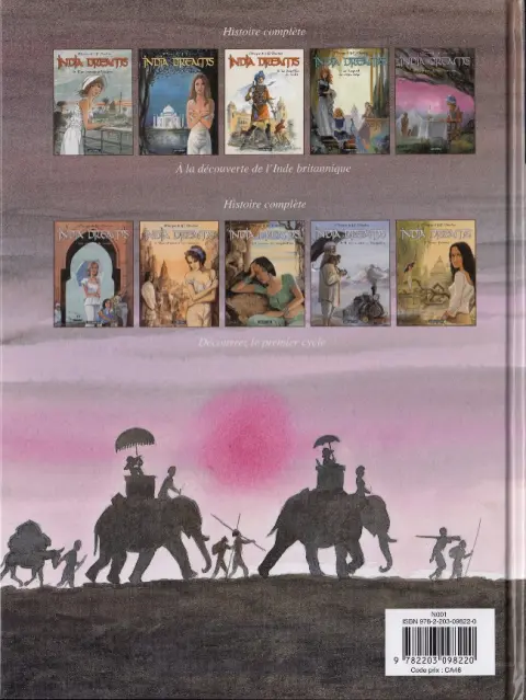 Verso de l'album India dreams Tome 10 Le joyau de la couronne