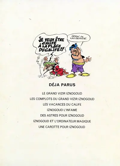 Verso de l'album Iznogoud Tome 7 Une carotte pour Iznogoud
