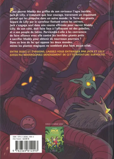 Verso de l'album Jack le téméraire 2 Face au roi des gobelins