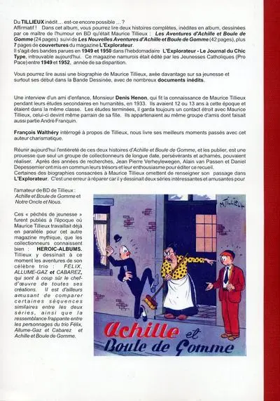 Verso de l'album Achille & Boule-de-gomme