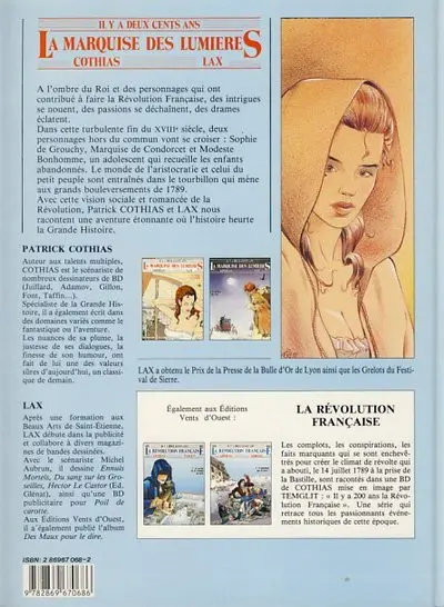 Verso de l'album La Marquise des Lumières Tome 2 Le destin de Zoé