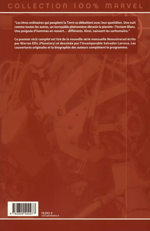 Verso de l'album Néouniversel Tome 1 Mystère