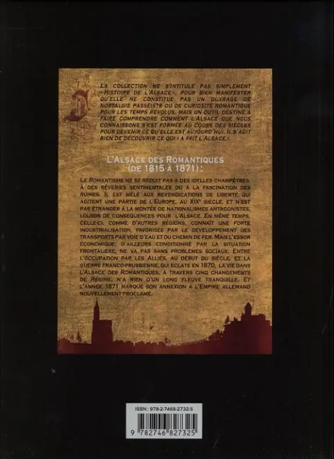 Verso de l'album L'Alsace Tome 10 L'Alsace des Romantiques (de 1815 à 1871)