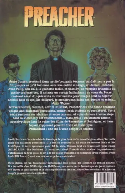 Verso de l'album Preacher Tome 1 Ballade au Texas