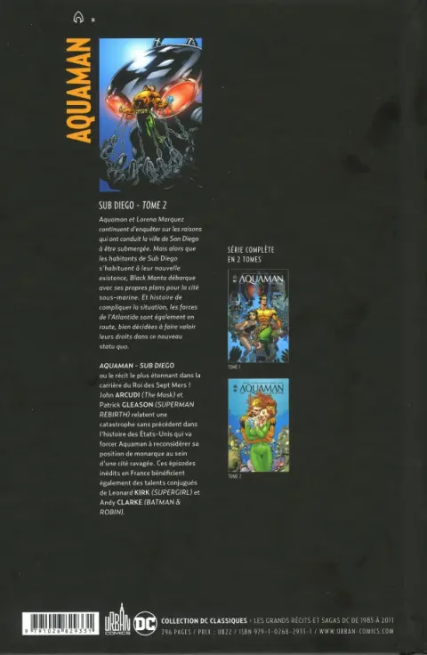 Verso de l'album Aquaman : Sub-Diego Tome 2