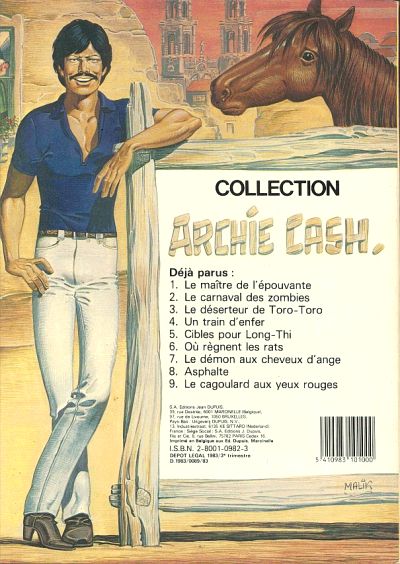 Verso de l'album Archie Cash Tome 9 Le cagoulard aux yeux rouges