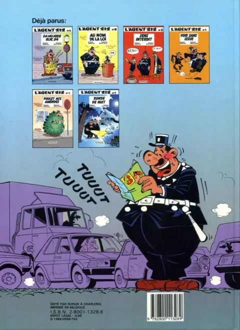 Verso de l'album L'Agent 212 Tome 1 24 heures sur 24