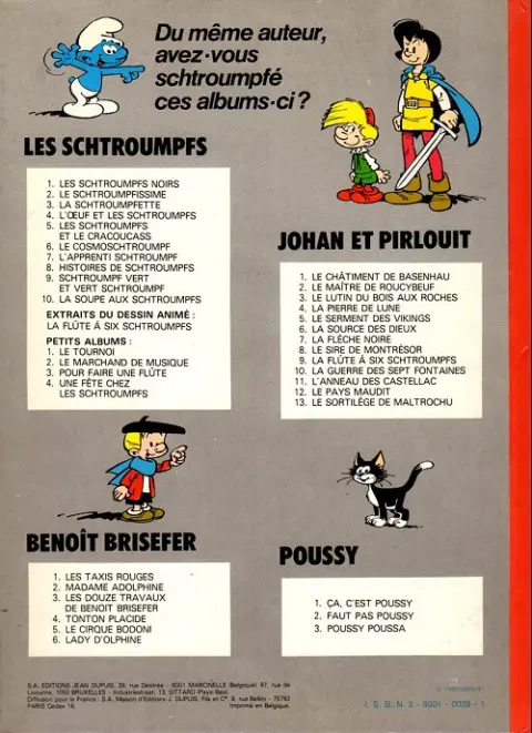 Verso de l'album Benoît Brisefer Tome 4 Tonton Placide