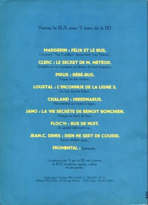 Verso de l'album Félix et le bus RBus