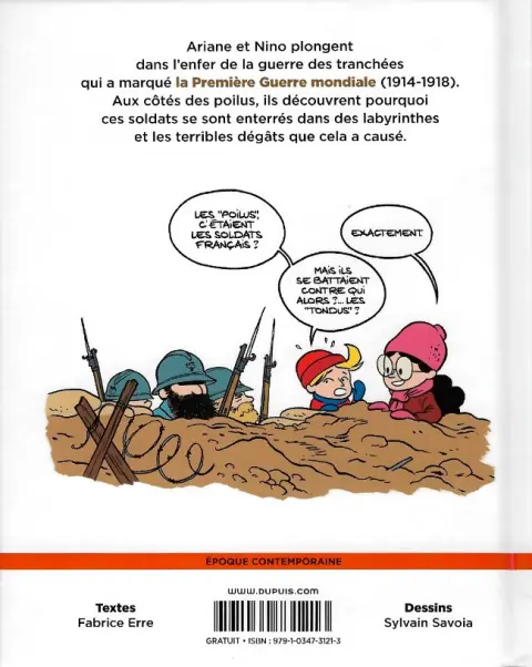 Verso de l'album Le Fil de l'Histoire 1 La guerre des tranchées - L'enfer des poilus