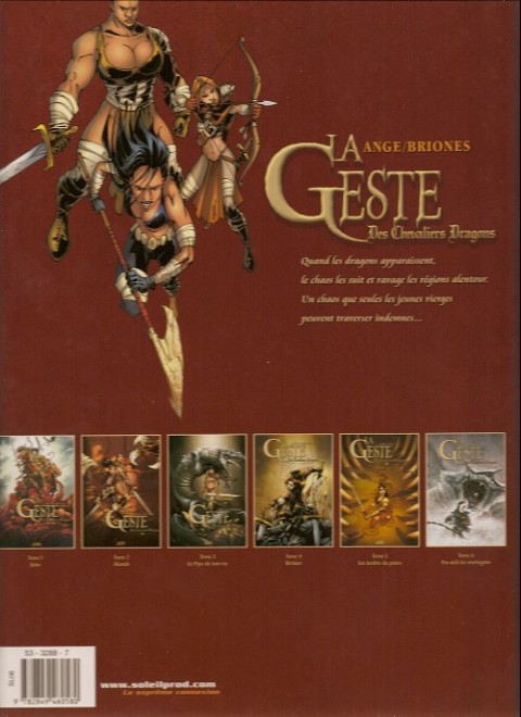 Verso de l'album La Geste des Chevaliers Dragons Tome 4 Brisken