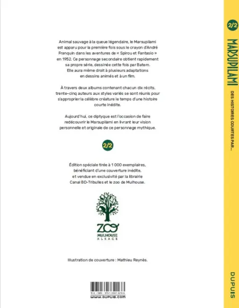 Verso de l'album Marsupilami - Des histoires courtes par... Tome 2