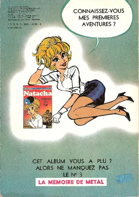 Verso de l'album Natacha Tome 2 Natacha et le Maharadjah