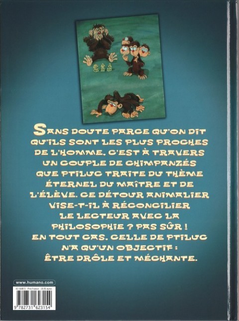 Verso de l'album Ni Dieu, ni Bête Histoires de singes