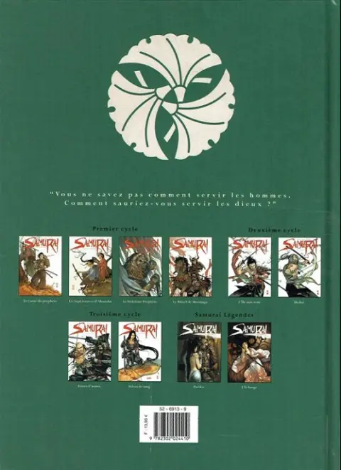 Verso de l'album Samurai Légendes Tome 1 Furiko
