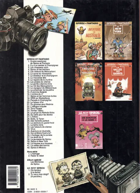 Verso de l'album Spirou et Fantasio Tome 6 La corne de rhinocéros