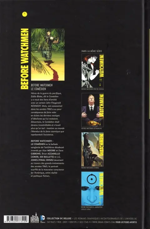 Verso de l'album Before Watchmen Le Comédien