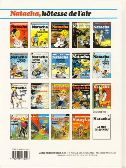 Verso de l'album Natacha Tome 18 Natacha et les dinosaures