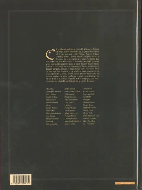 Verso de l'album La Quête de l'oiseau du temps En quête de l'oiseau du temps
