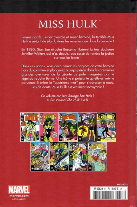 Verso de l'album Le meilleur des Super-Héros Marvel Tome 51 Miss hulk