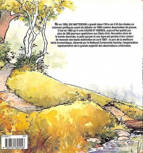 Verso de l'album Calvin et Hobbes Hachette BD Tome 1