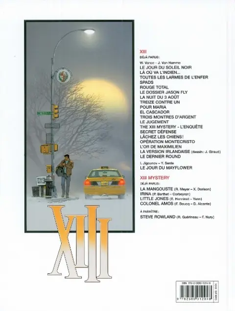Verso de l'album XIII Tome 20 Le jour du Mayflower