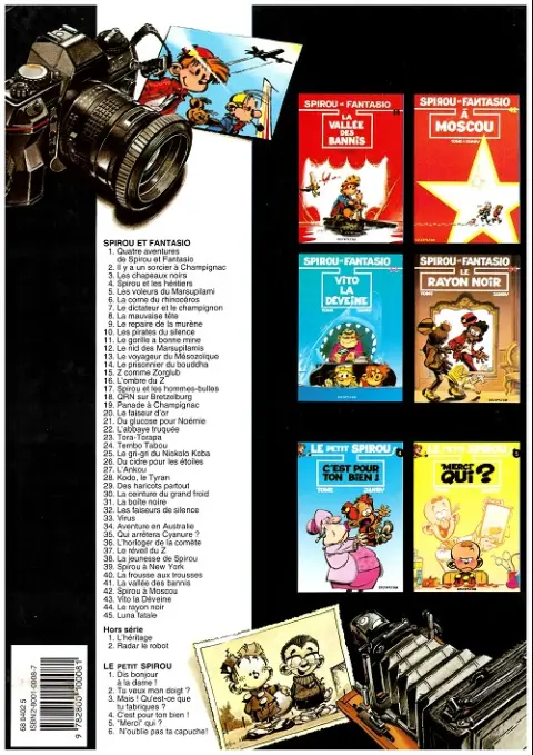 Verso de l'album Spirou et Fantasio Tome 6 La corne de rhinocéros