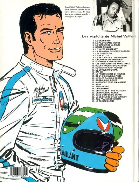Verso de l'album Michel Vaillant Tome 16 Km. 357